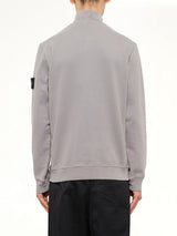 6100068 Brushed Cotton Quarter Zip Sweatshirt in Grey