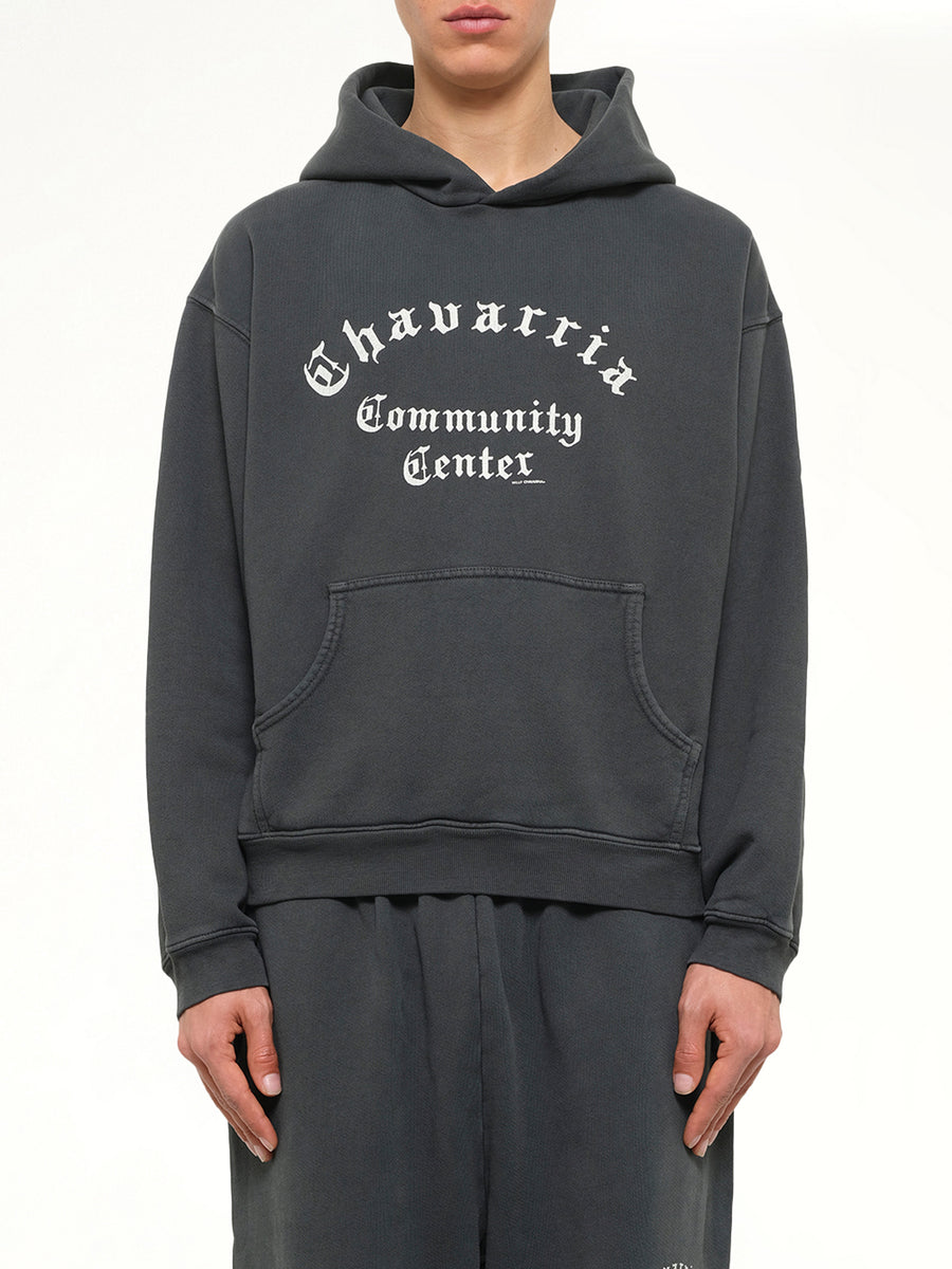 Chavarria Community Center Shrunken Hoodie in Pirate Black