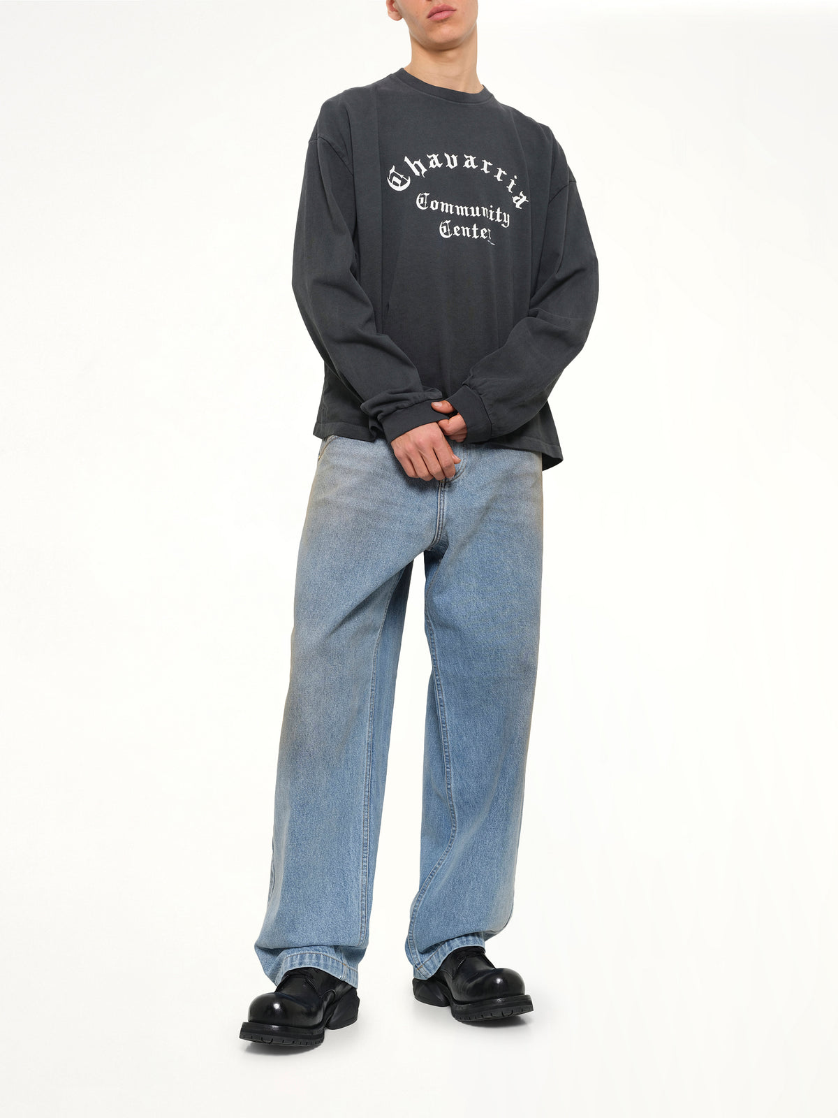 Community Center LS Buffalo T-Shirt in Black