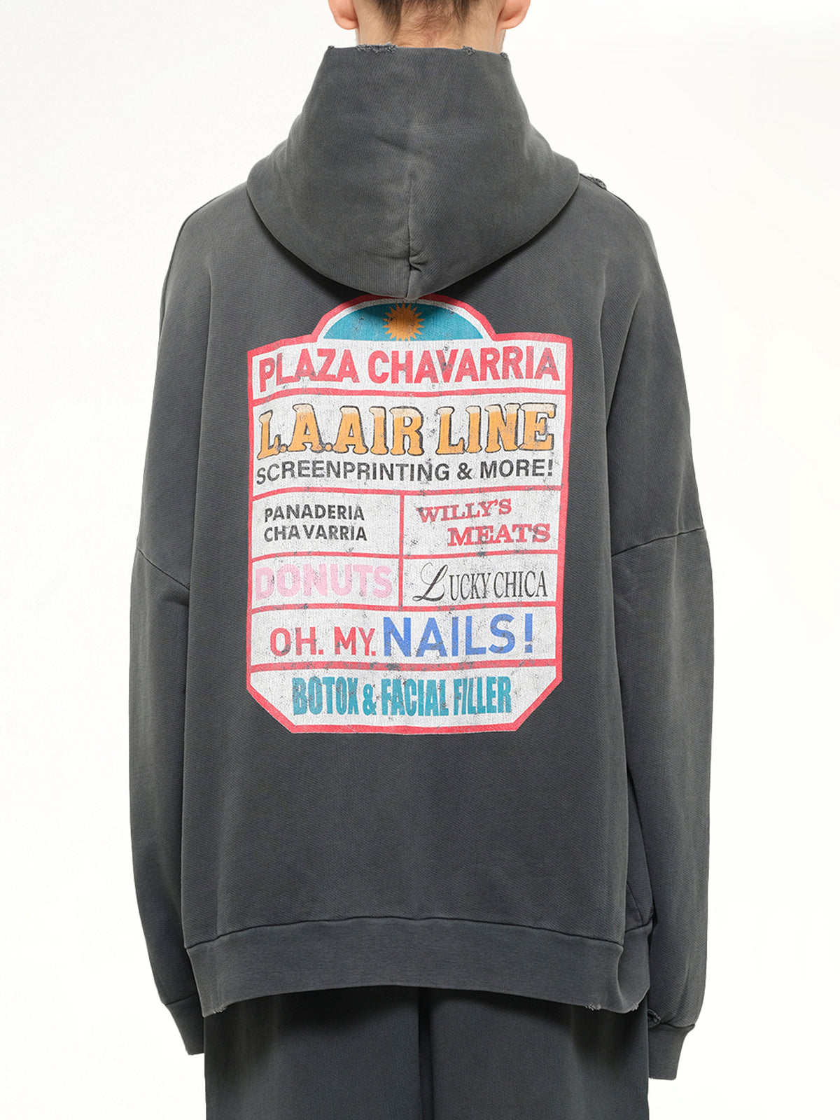 Plaza Chavarria Zip Hooligan Hoodie in Pirate Black