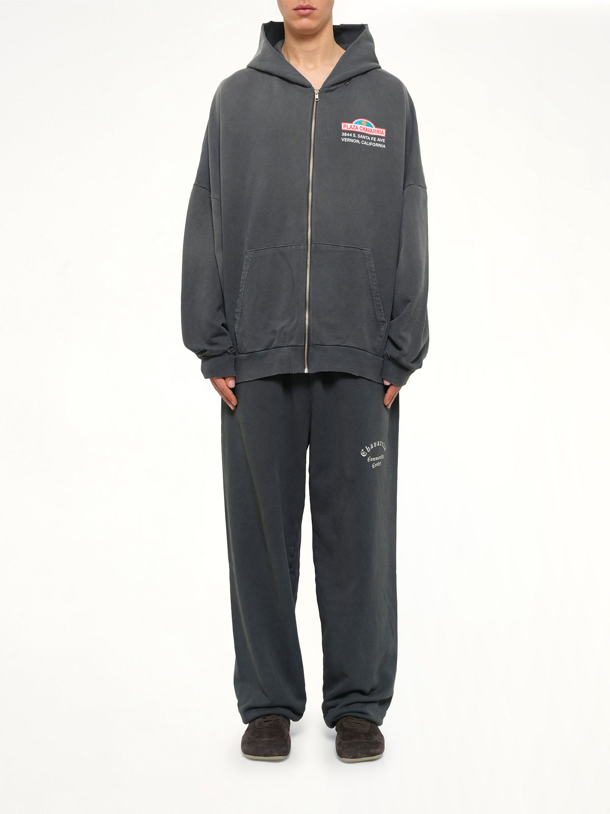 Plaza Chavarria Zip Hooligan Hoodie in Pirate Black