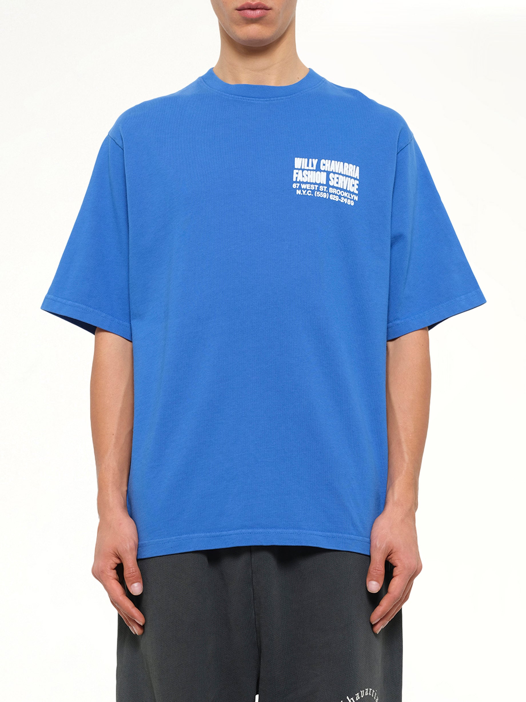 Willy Chavarria Fashion Services Standard T-Shirt in Royal Blue