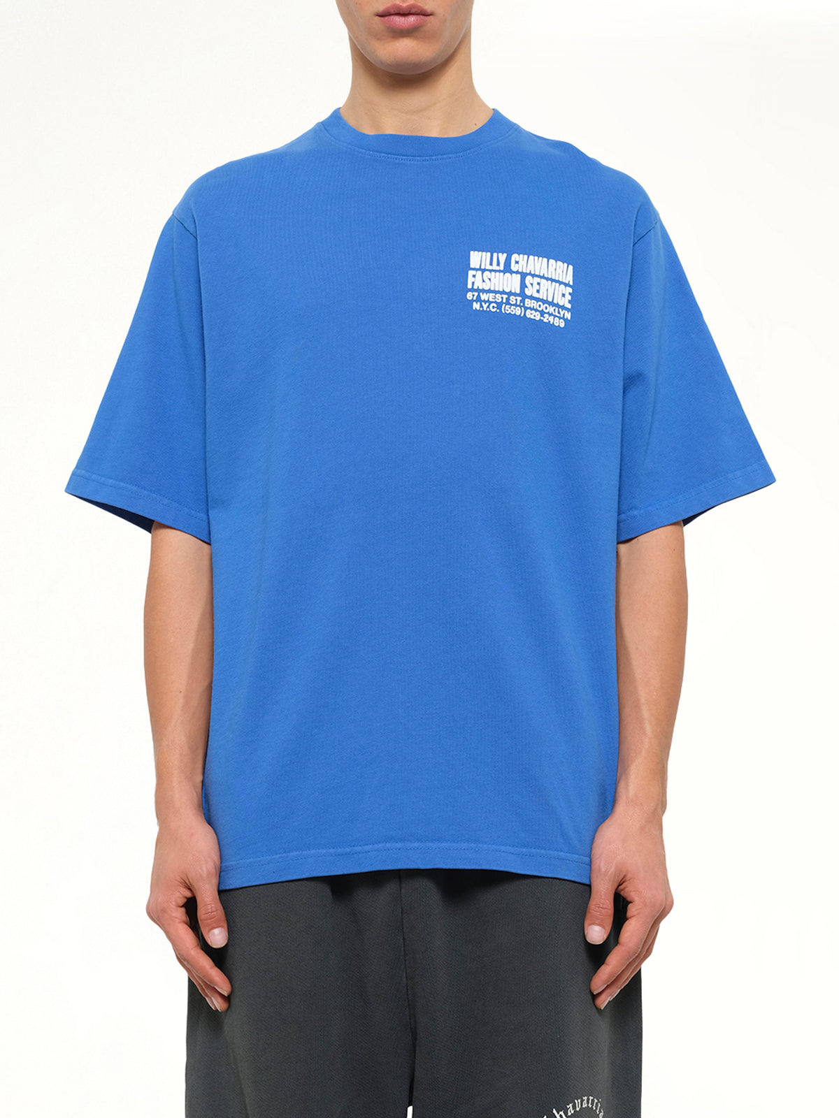 Willy Chavarria Fashion Services Standard T-Shirt in Royal Blue