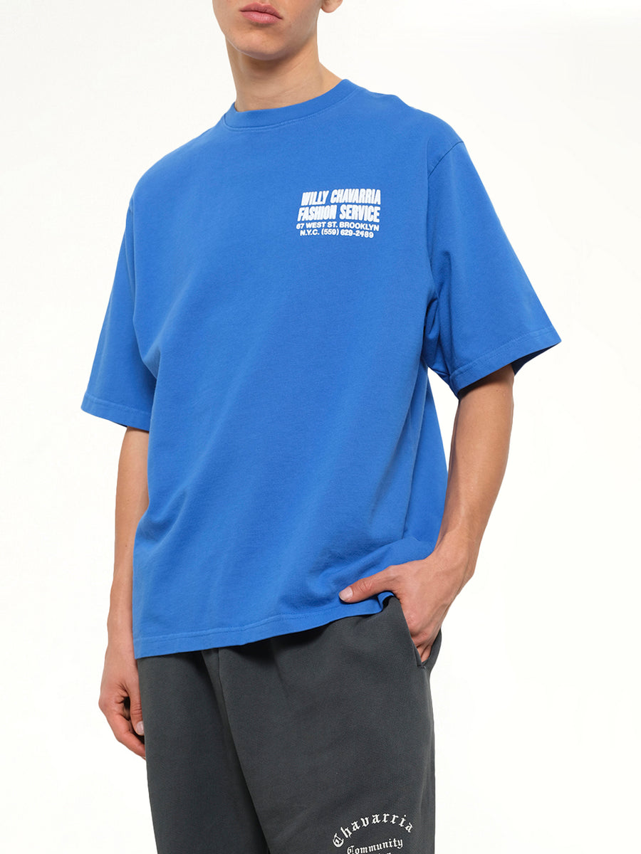Willy Chavarria Fashion Services Standard T-Shirt in Royal Blue