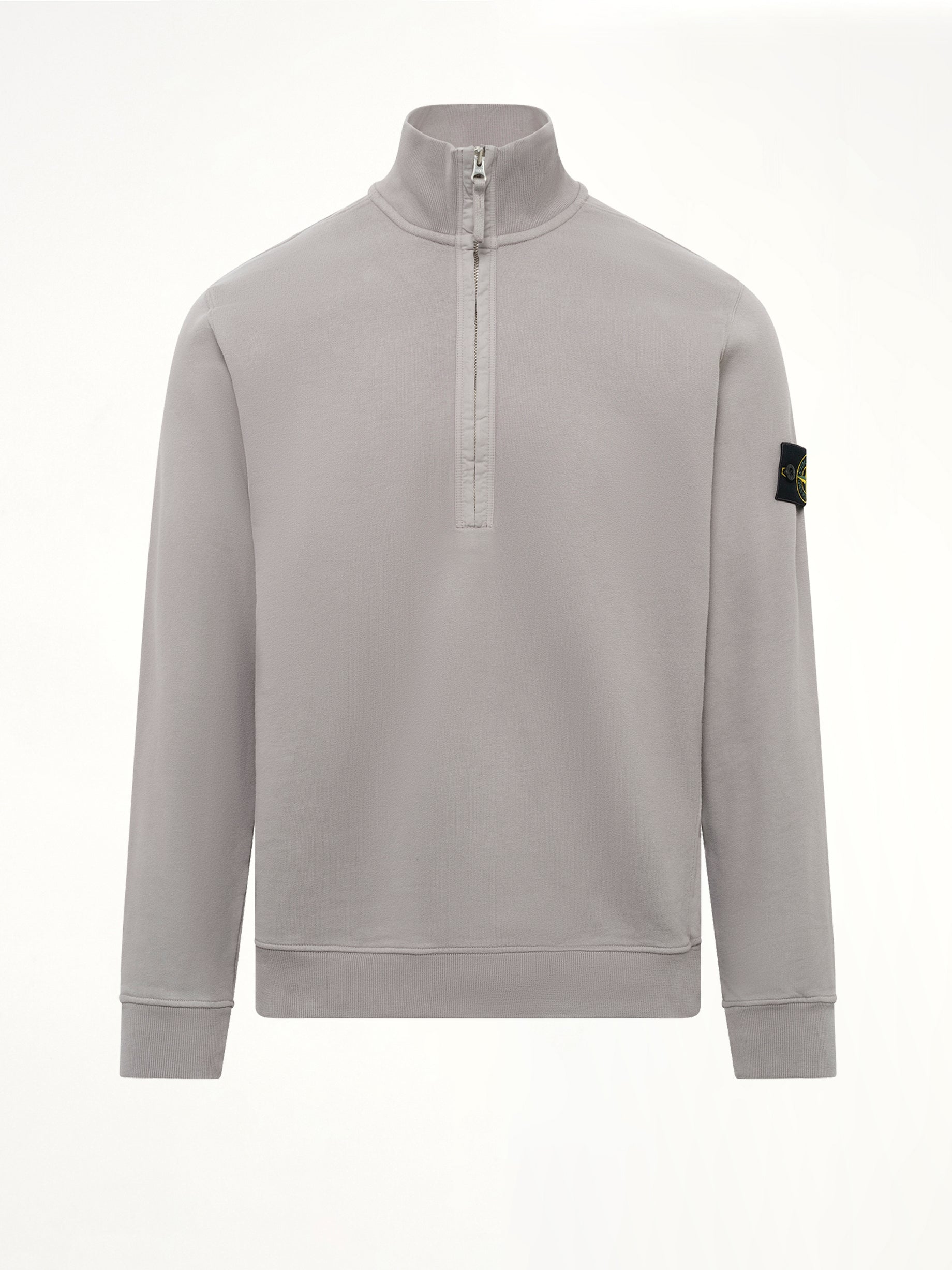 6100068 Brushed Cotton Quarter Zip Sweatshirt in Grey