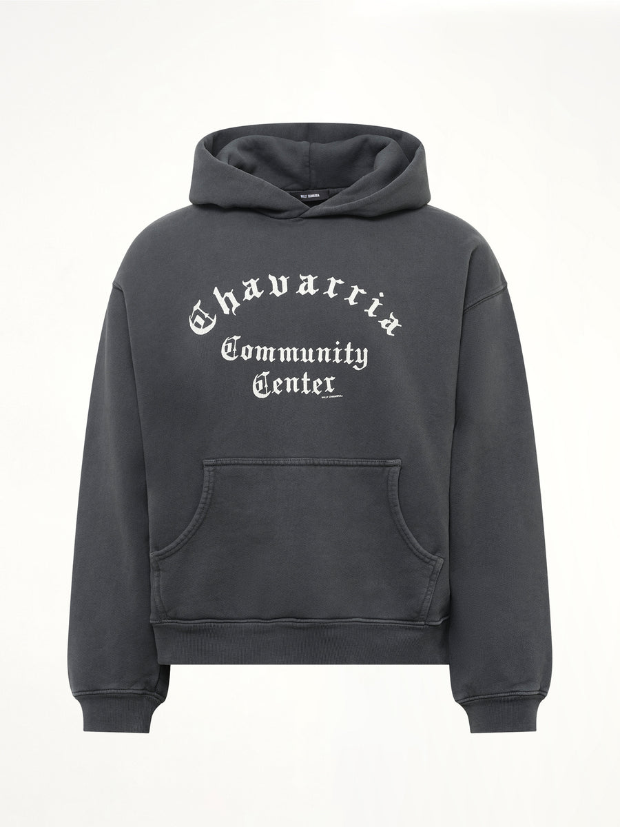 Chavarria Community Center Shrunken Hoodie in Pirate Black