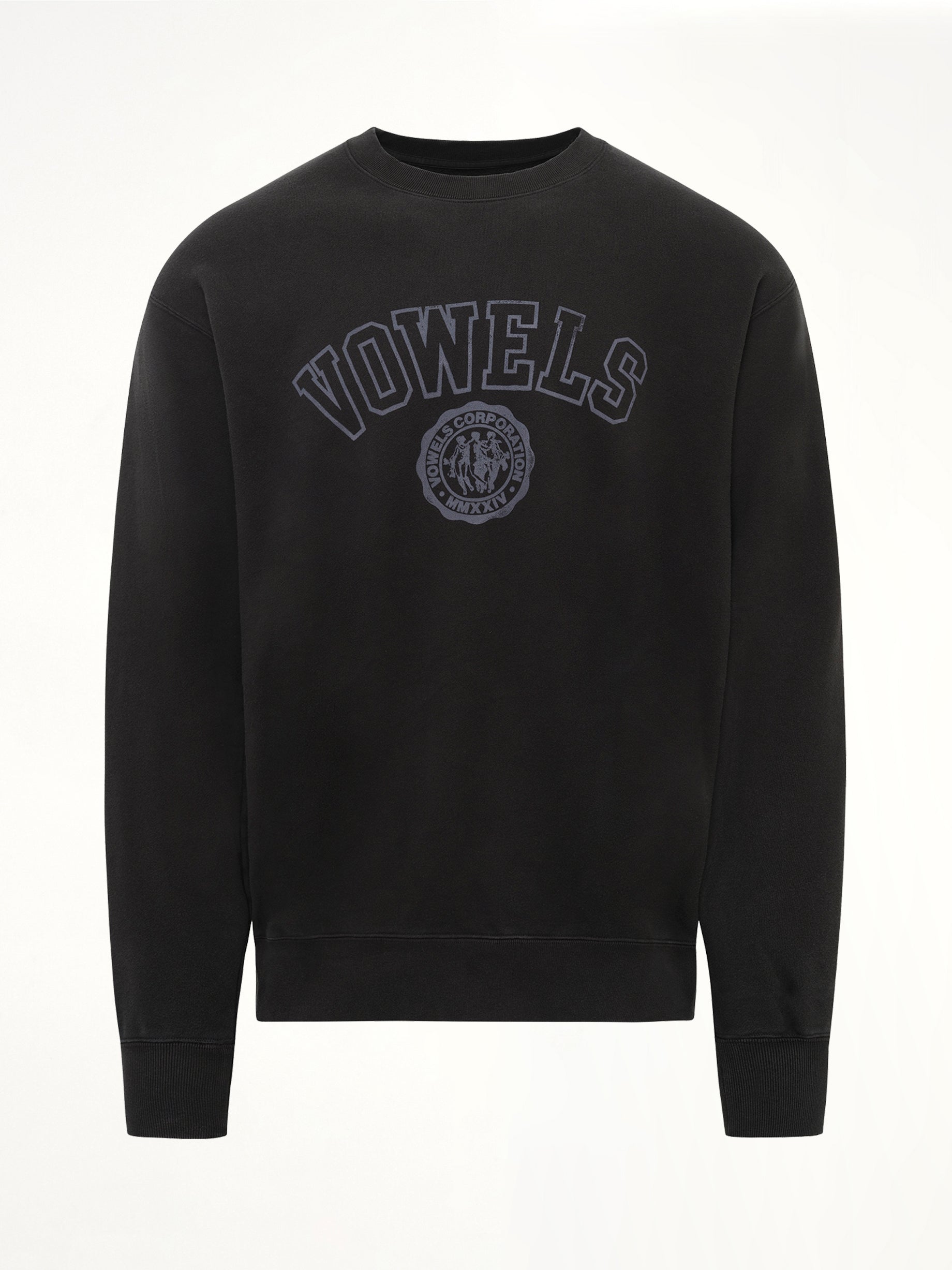 Faded Collegiate Sweatshirt in Black