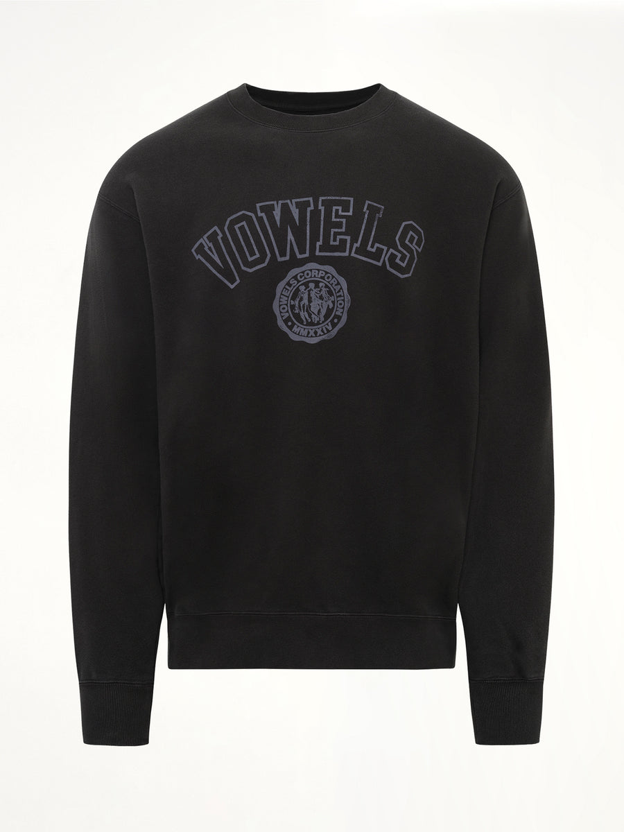 Faded Collegiate Sweatshirt in Black