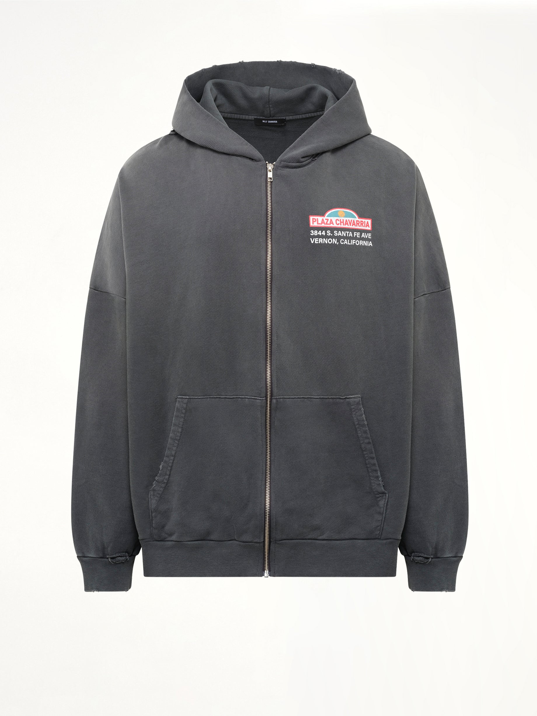 Plaza Chavarria Zip Hooligan Hoodie in Pirate Black