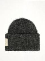 Ami Paris Patch Beanie in Charcoal Grey
