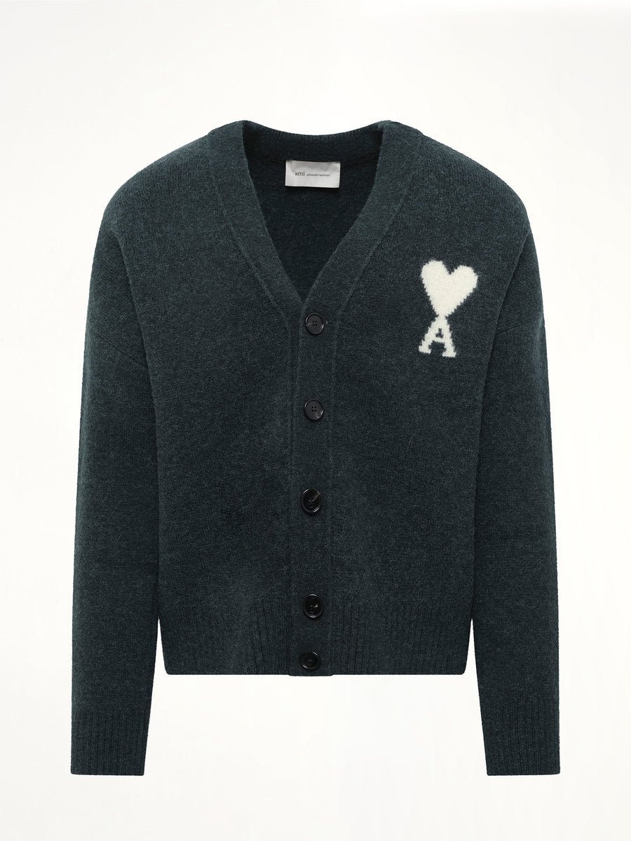 Ami De Coeur V Neck Cardigan in Green
