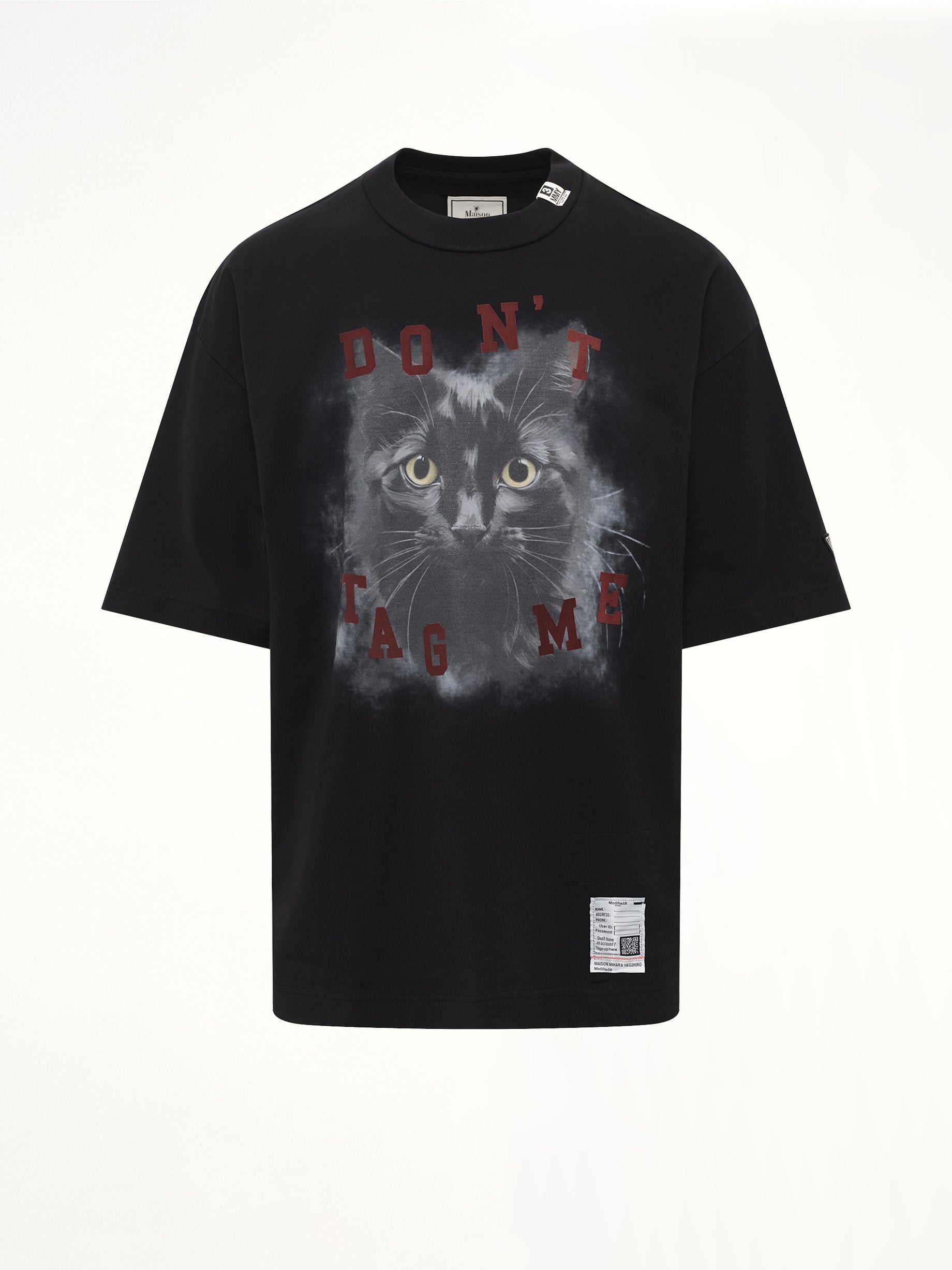 Cat Printed T-Shirt in Black