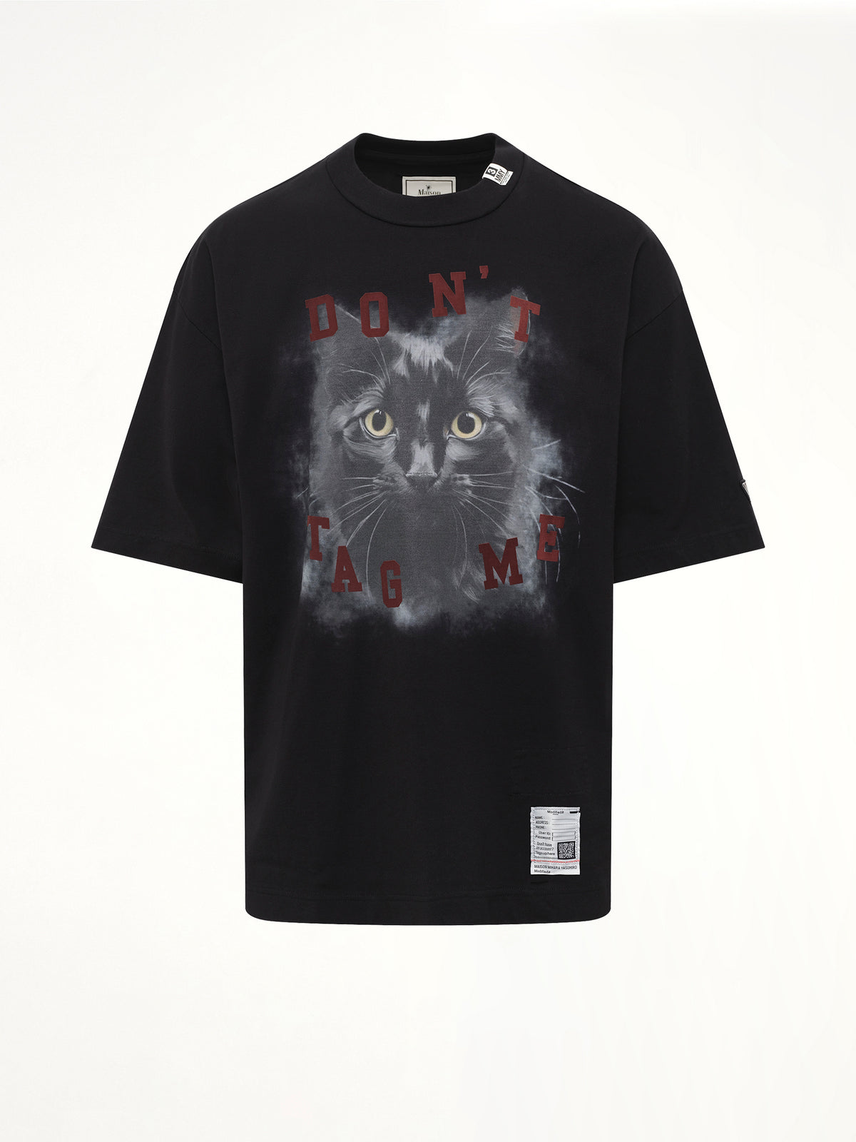 Cat Printed T-Shirt in Black