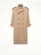 Cotton Gabardine Trench Coat in Beige