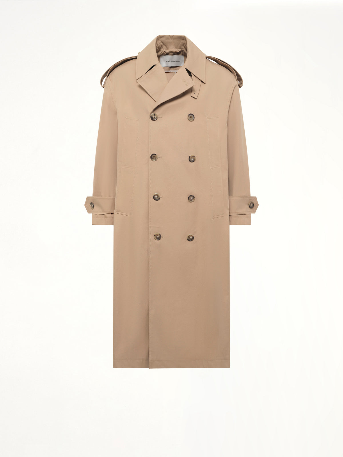Cotton Gabardine Trench Coat in Beige