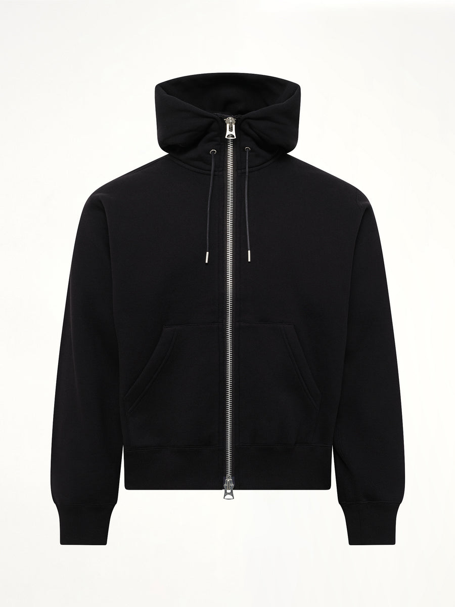 Cotton Jersey Hoodie in Black