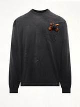 Gas Mask Bear Long Sleeve T-Shirt in Black