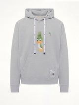 Leon Printed Sweat Hoodie in Gray