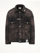 Puffer Denim Jacket in Black