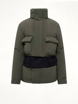 Puffer Jacket in Khaki/Navy