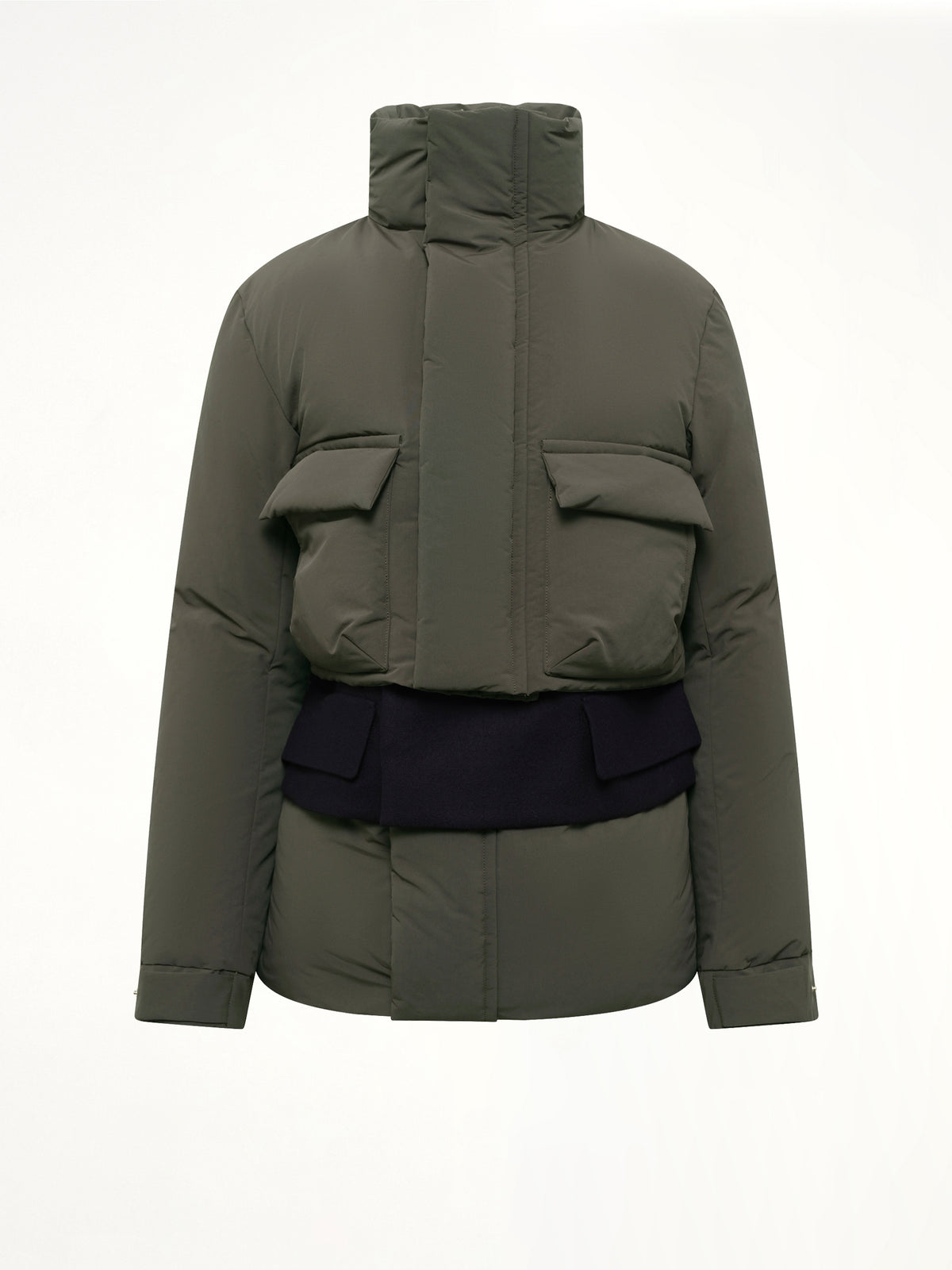 Puffer Jacket in Khaki/Navy