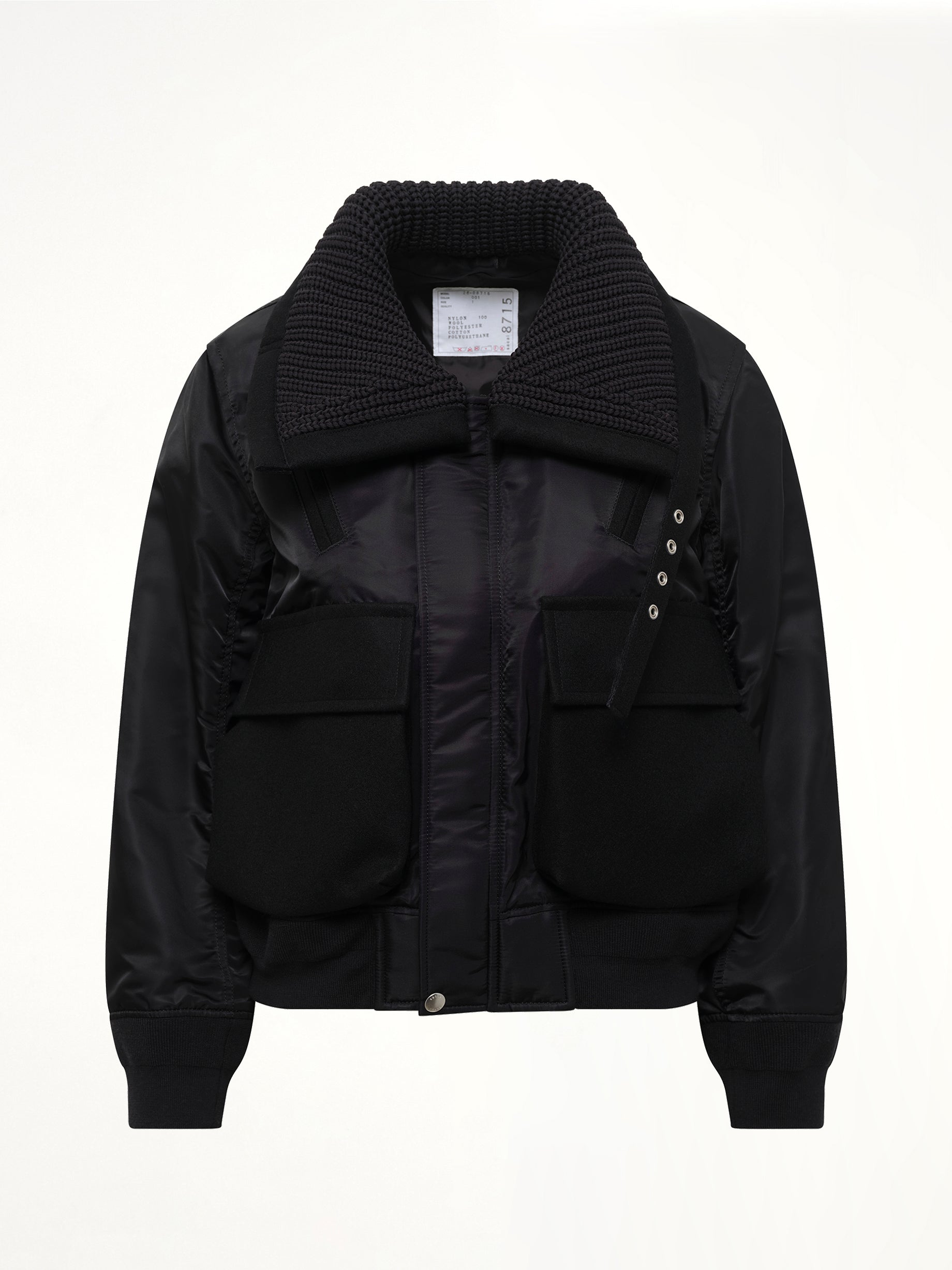 Runway Nylon Twill x Wool Melton Blouson in Black