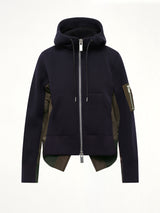 Runway Sponge Sweat Hoodie in Navy/Dark Khaki