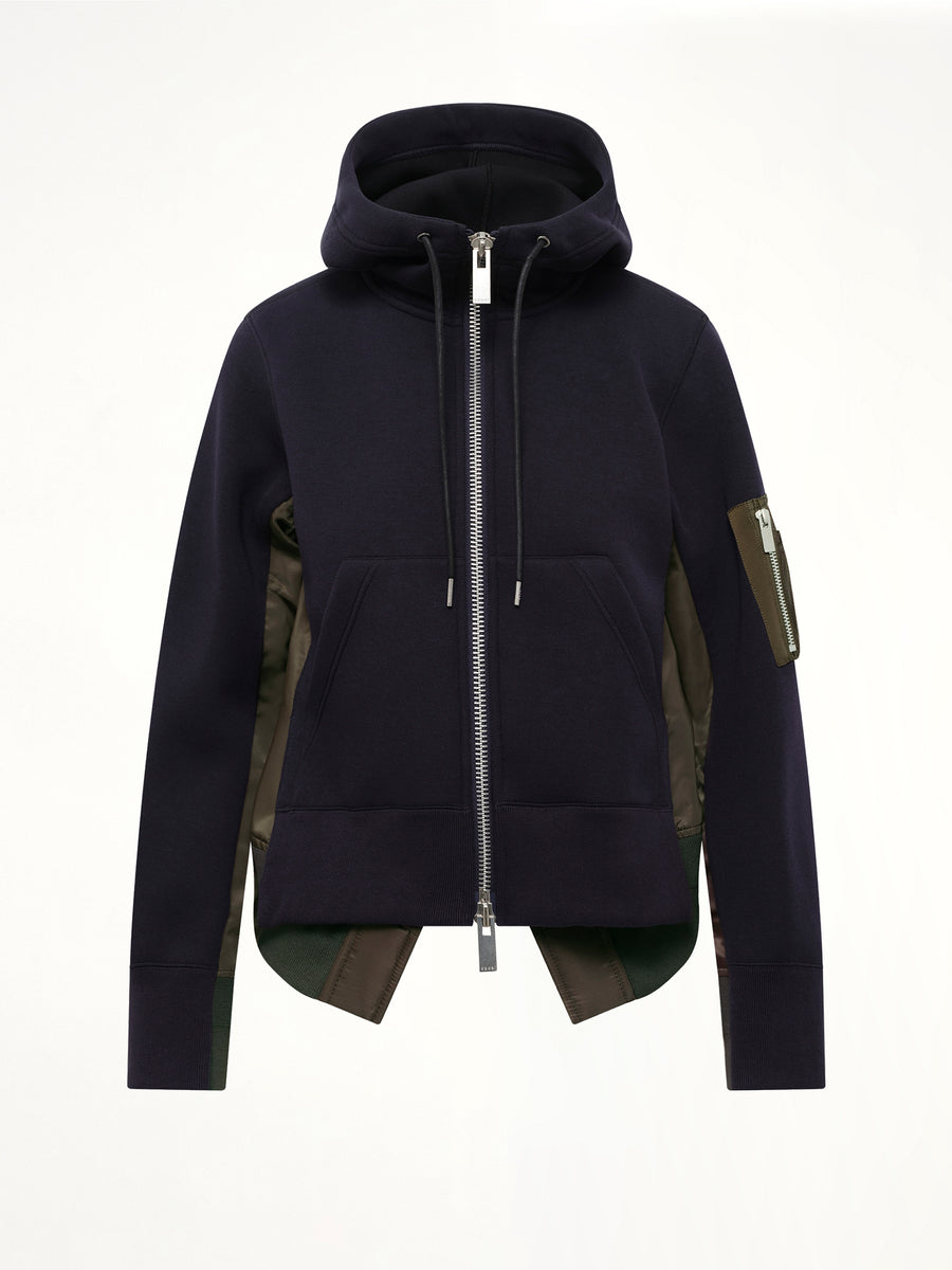 Runway Sponge Sweat Hoodie in Navy/Dark Khaki