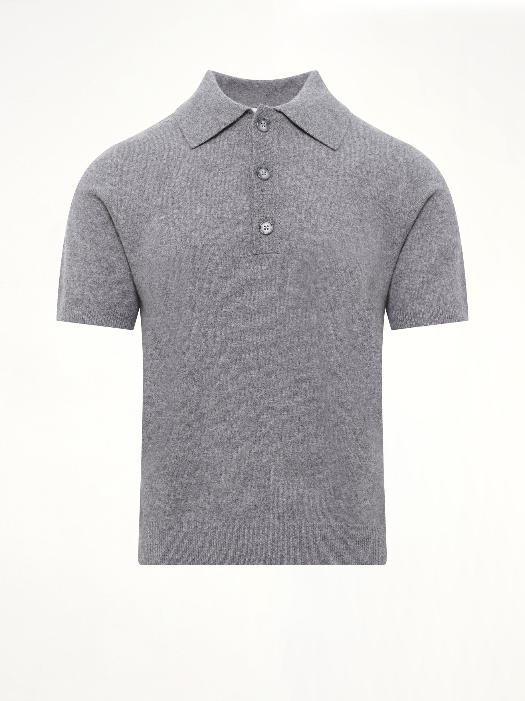 Short Sleeve Knit Polo in Concrete