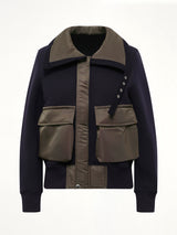 Sponge Sweat Blouson in Navy/Dark Khaki