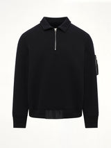 Sponge Sweat Polo Shirt in Black