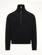 Embossed Ami De Coeur Zipped Sweatshirt  in Black