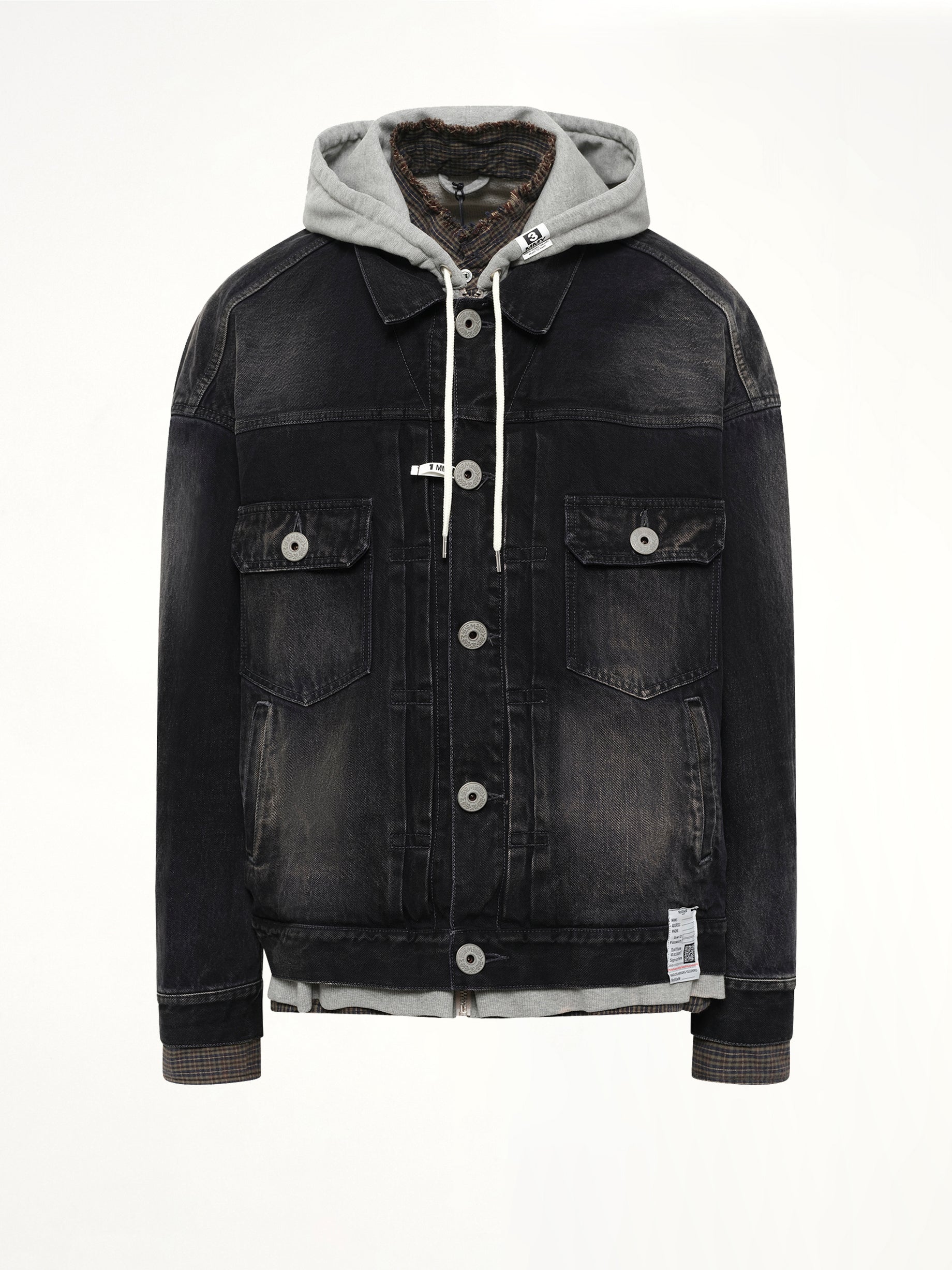 Triple Layered Denim Jacket in Black