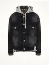 Triple Layered Denim Jacket in Black