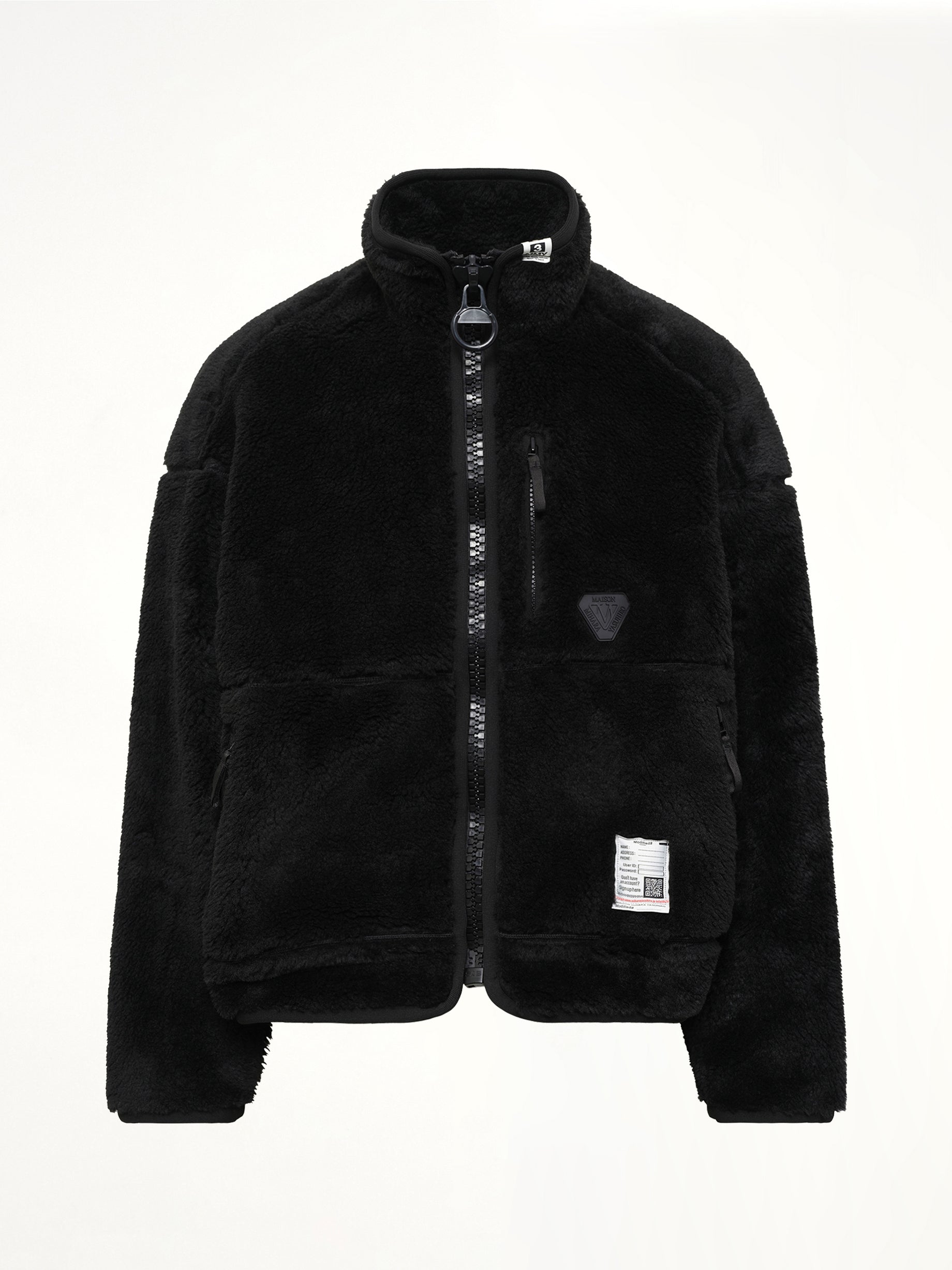 Wide Back Boa Blouson in Black