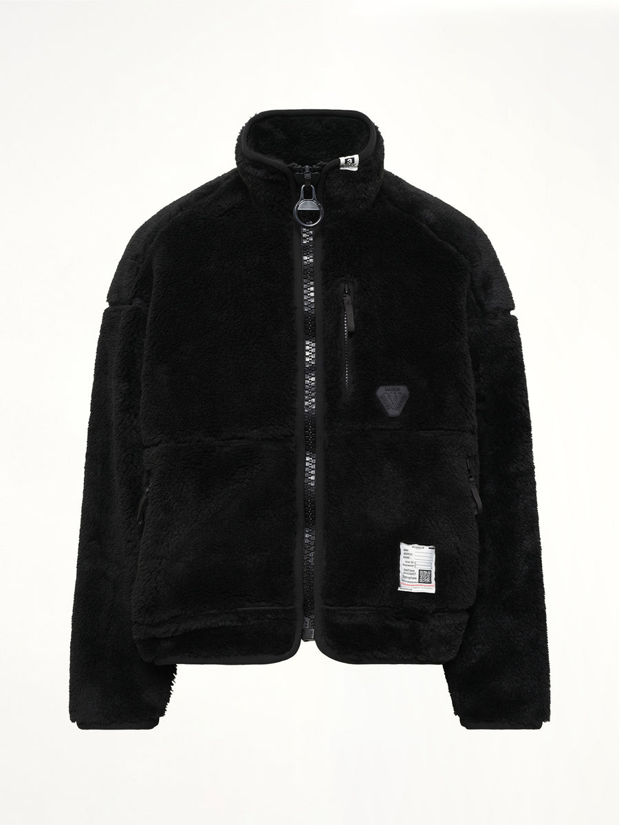 Wide Back Boa Blouson in Black