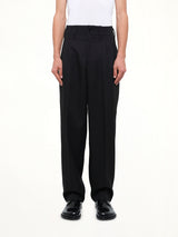 2 Pleats Suit Trouser in Black
