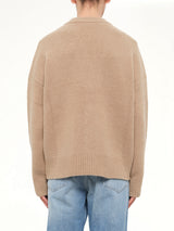 Ami De Coeur V Neck Cardigan in Beige