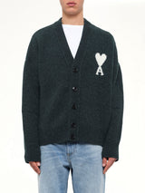 Ami De Coeur V Neck Cardigan in Green