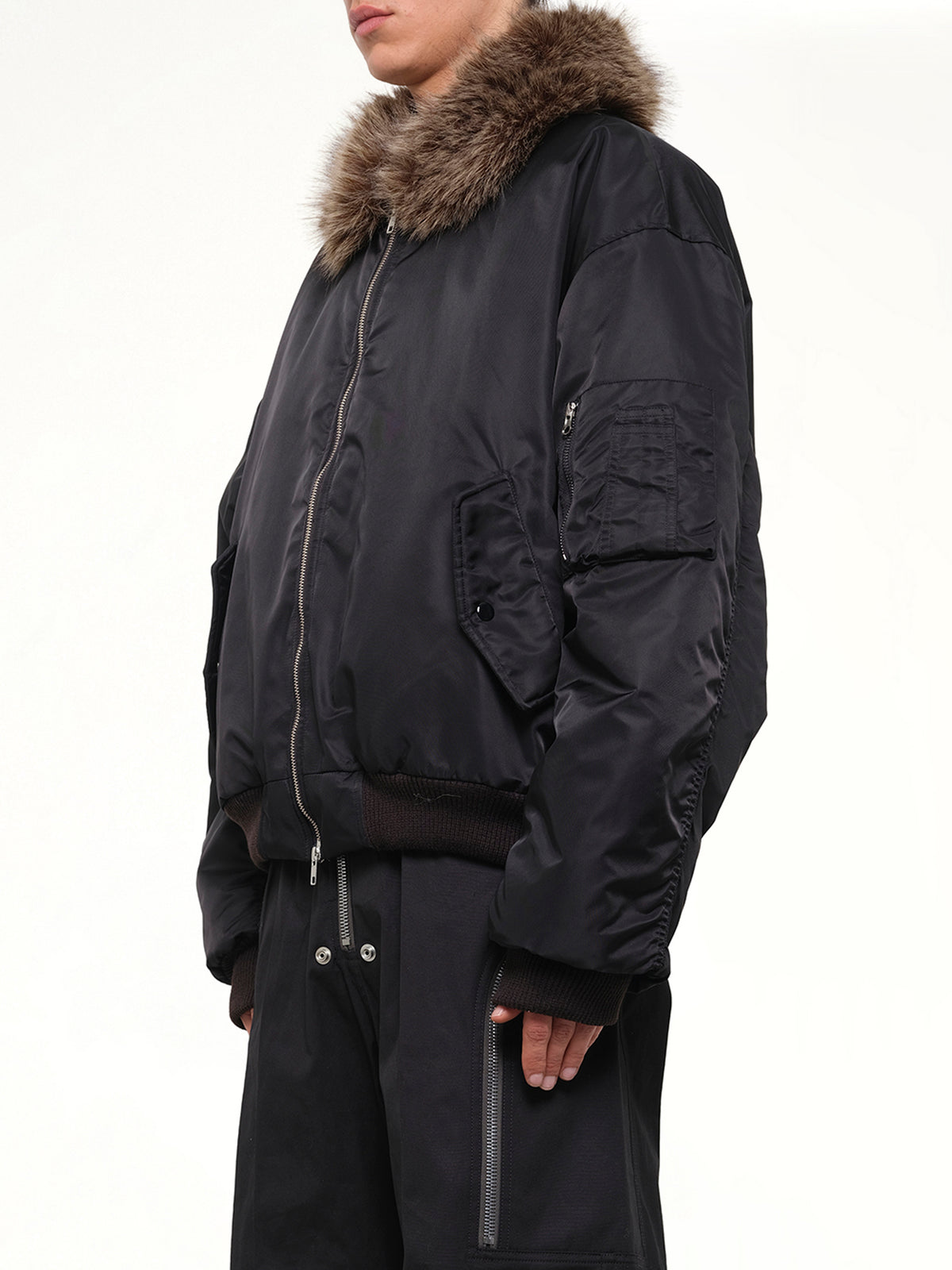 Big Bomber Jacket in Dark Earth Tones