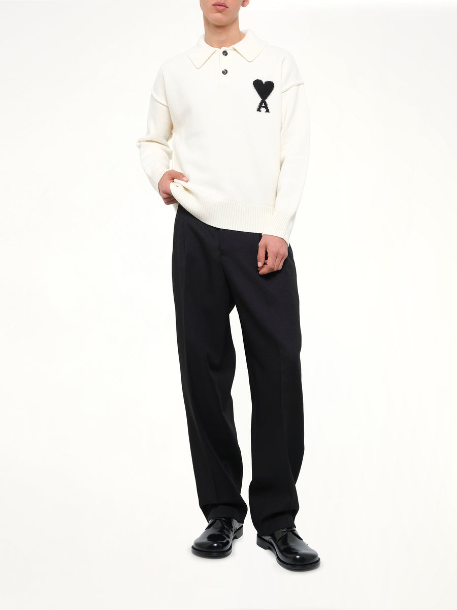 Ami De Coeur Polo Sweater in Off White