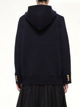 Cotton Cashmere Knit Jacket in Navy