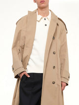 Cotton Gabardine Trench Coat in Beige
