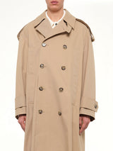 Cotton Gabardine Trench Coat in Beige