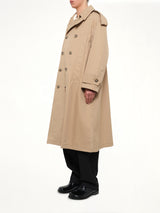 Cotton Gabardine Trench Coat in Beige