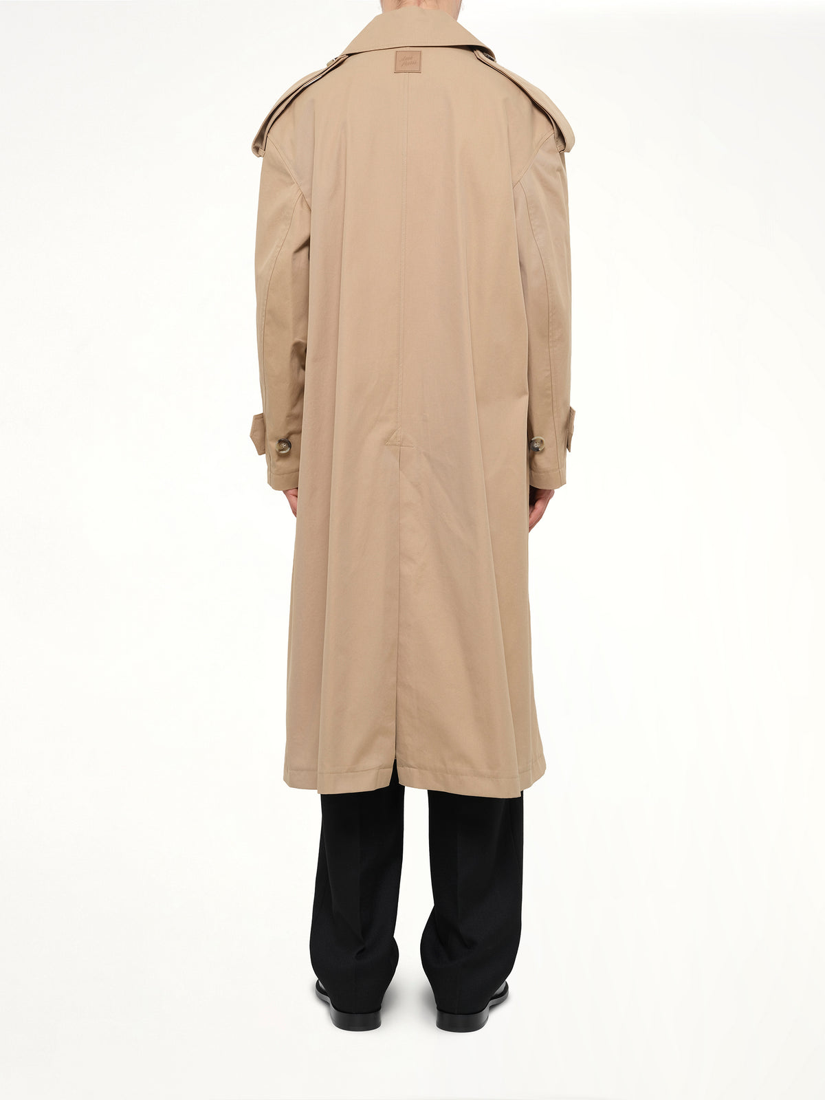 Cotton Gabardine Trench Coat in Beige