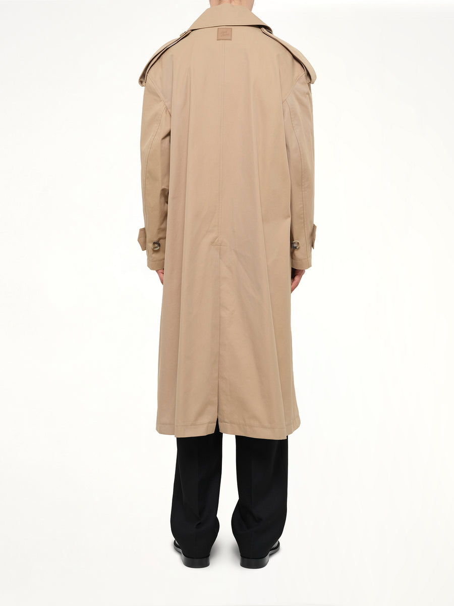 Cotton Gabardine Trench Coat in Beige