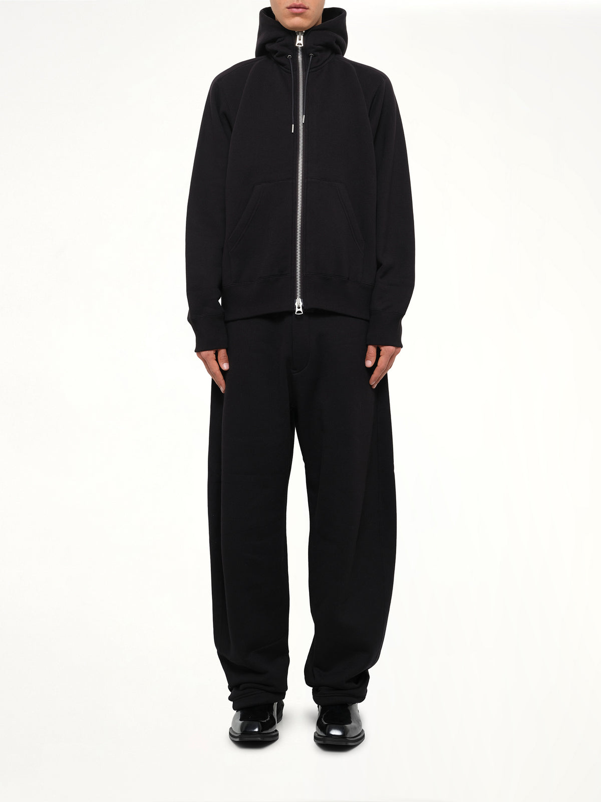 Cotton Jersey Hoodie in Black