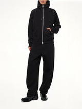 Cotton Jersey Hoodie in Black