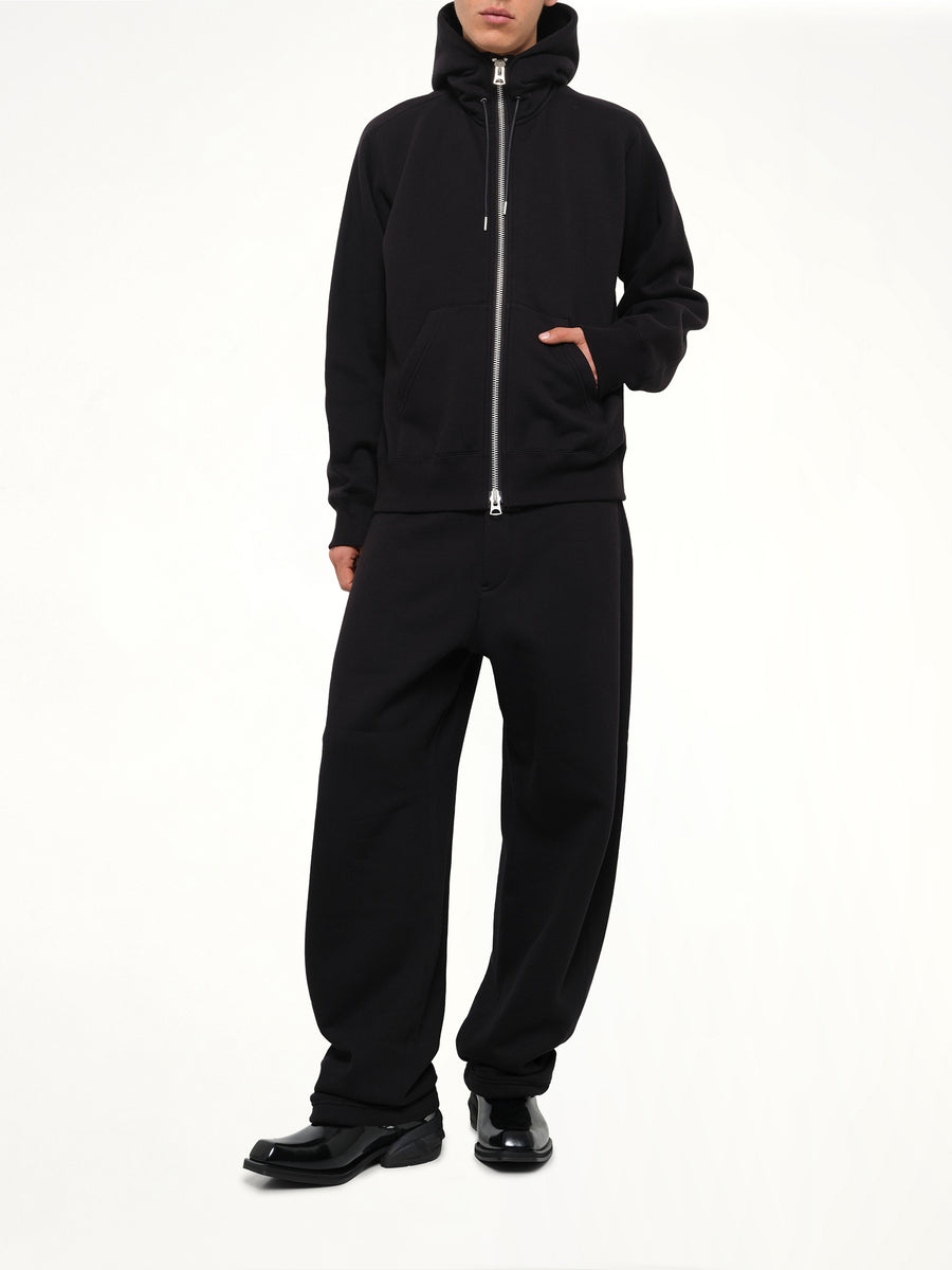 Cotton Jersey Hoodie in Black